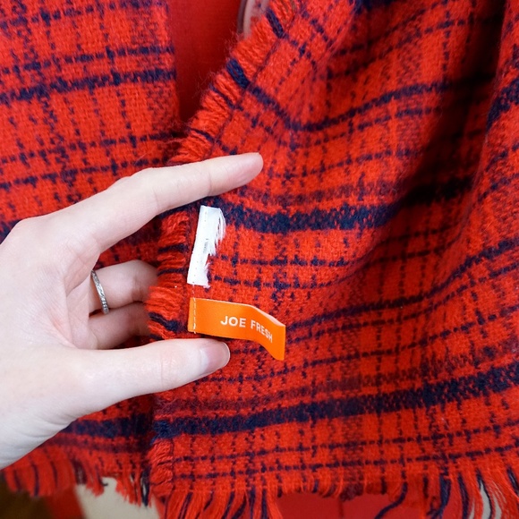 Joe Fresh Red Plaid Scarf - Picture 3 of 3
